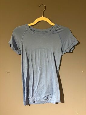 lululemon athletica Light Blue Short Sleeve Tech Tee